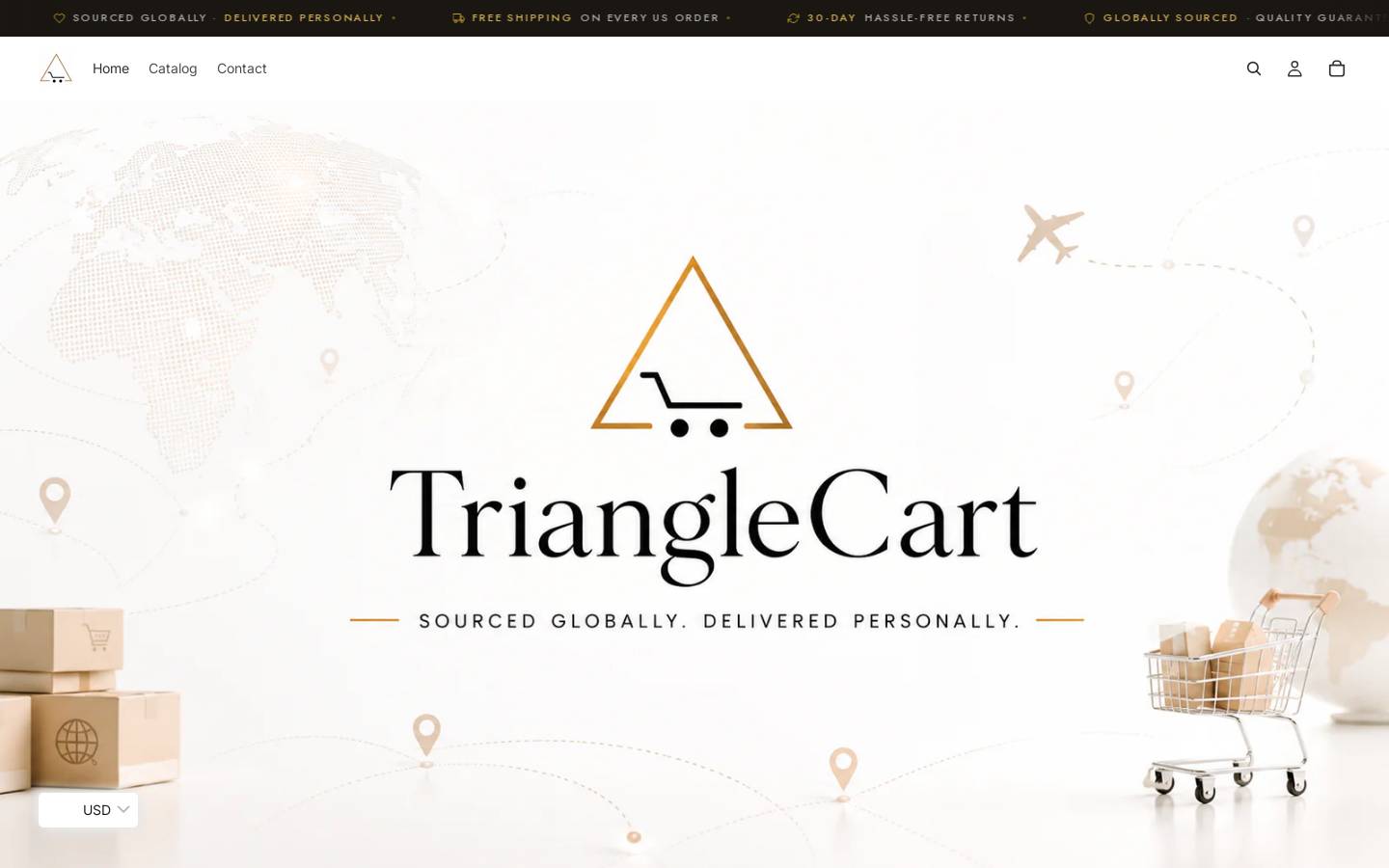 trianglecart.com homepage screenshot