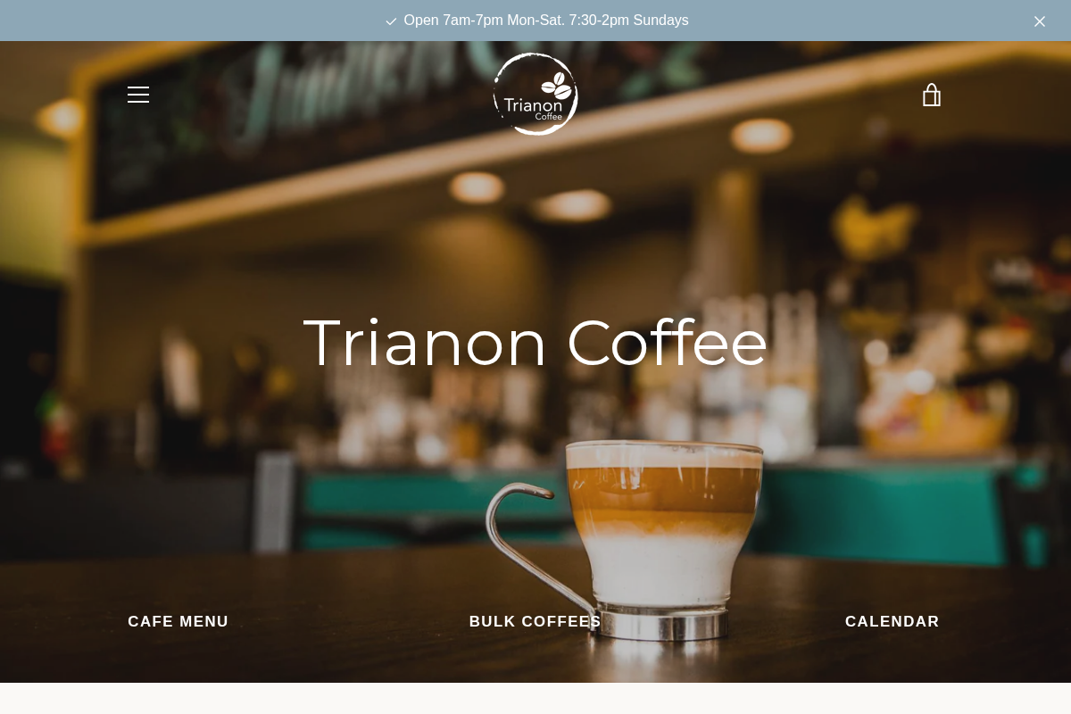 trianoncoffee.com homepage screenshot