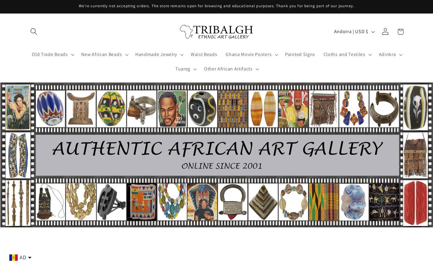 tribalgh.com homepage screenshot