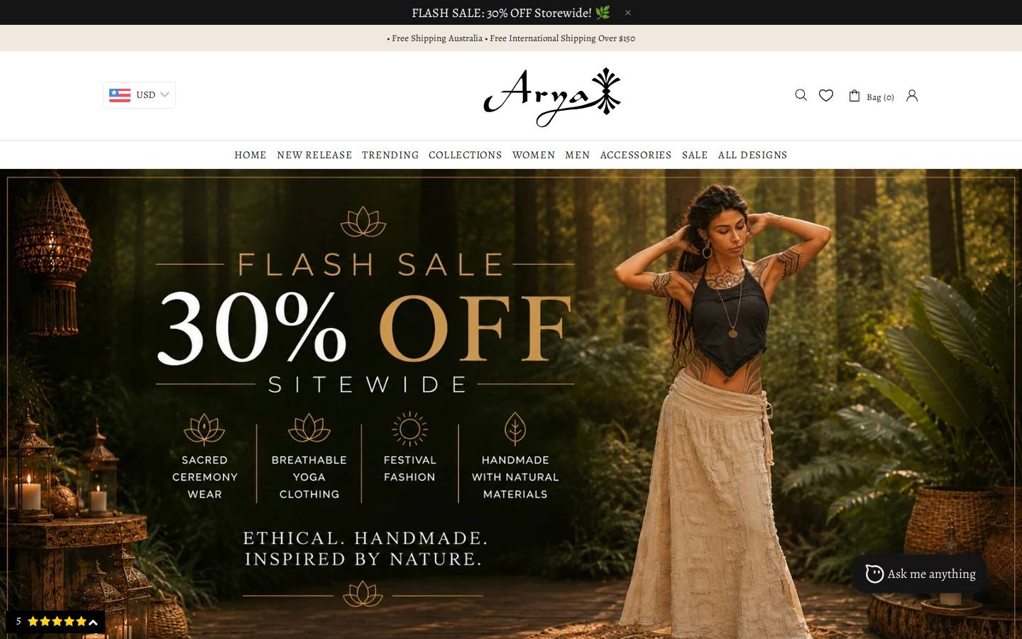 tribalnature.com.au homepage screenshot