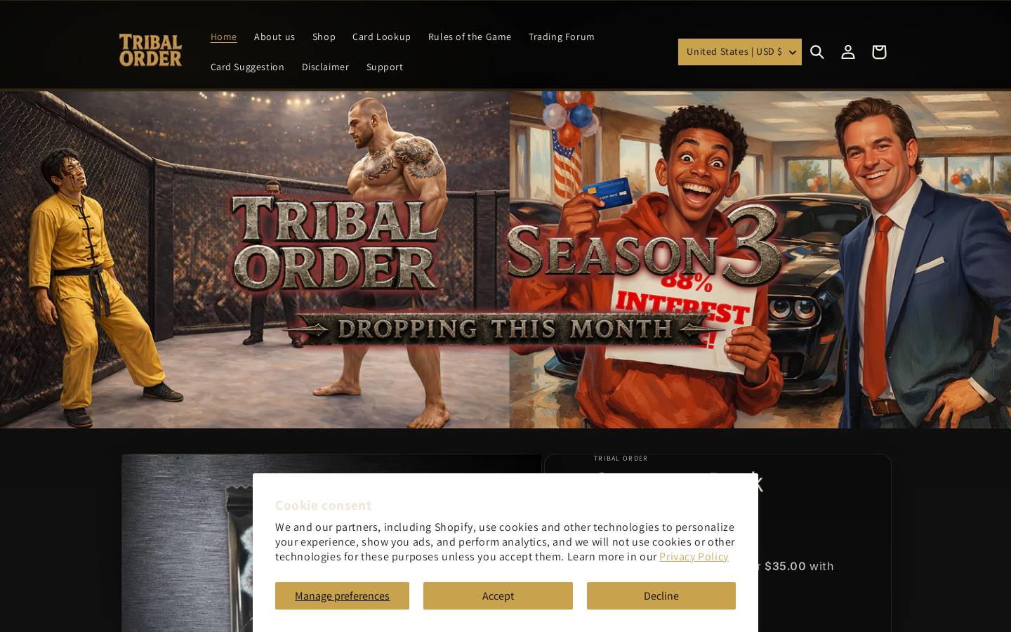 tribalorder.com homepage screenshot