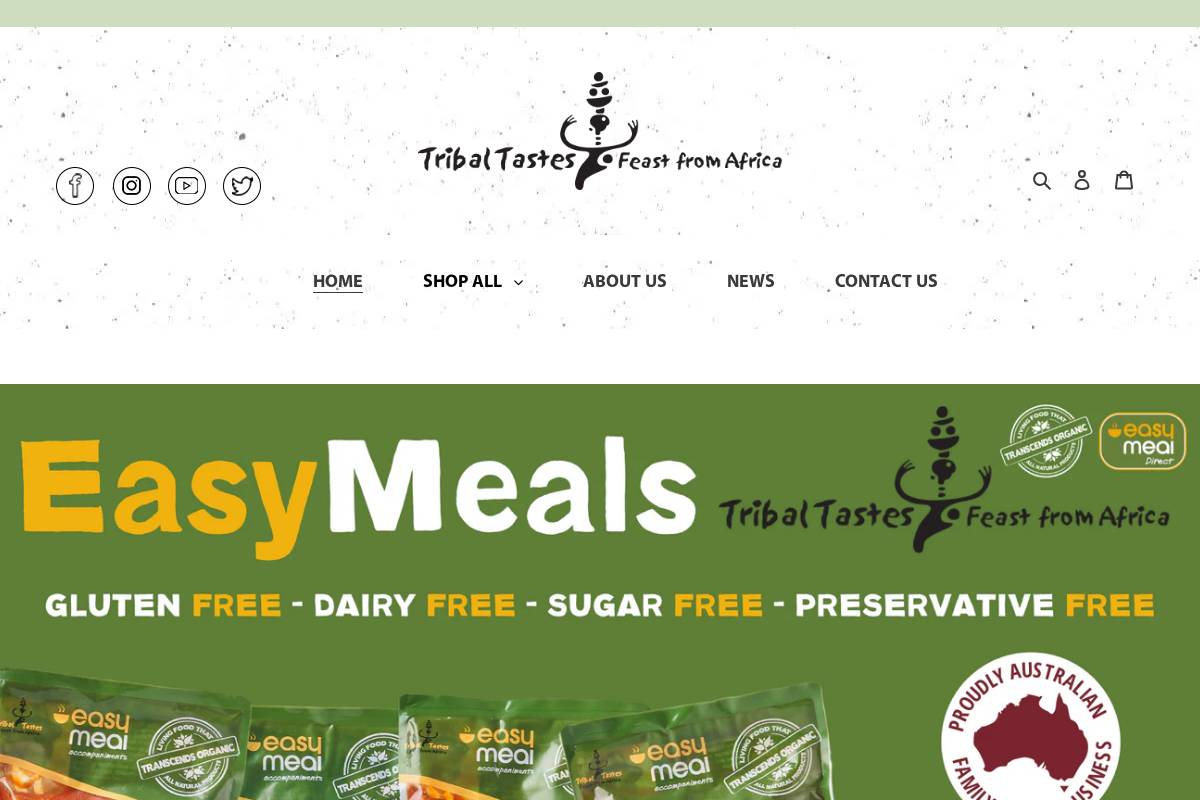 tribaltastes.com.au homepage screenshot