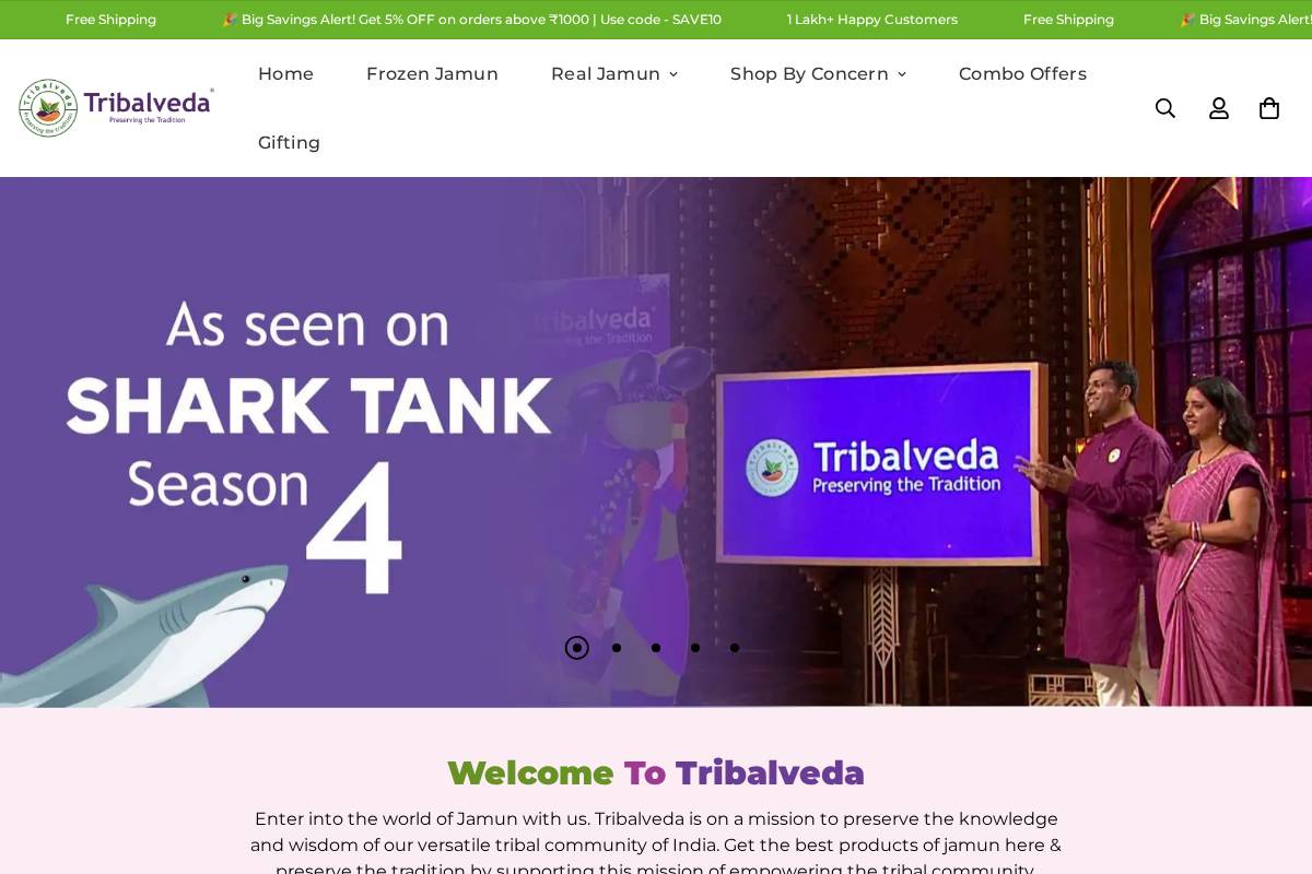 Tribalveda homepage screenshot