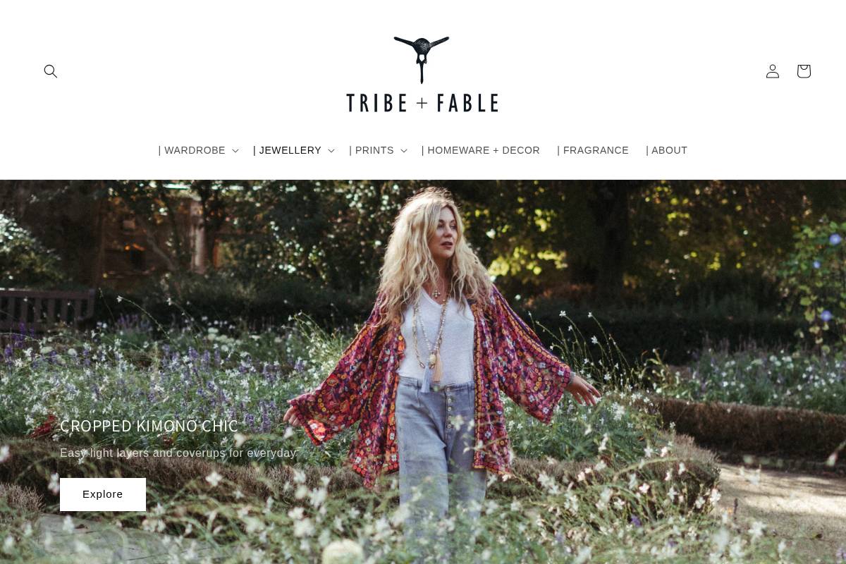 tribeandfable.com homepage screenshot