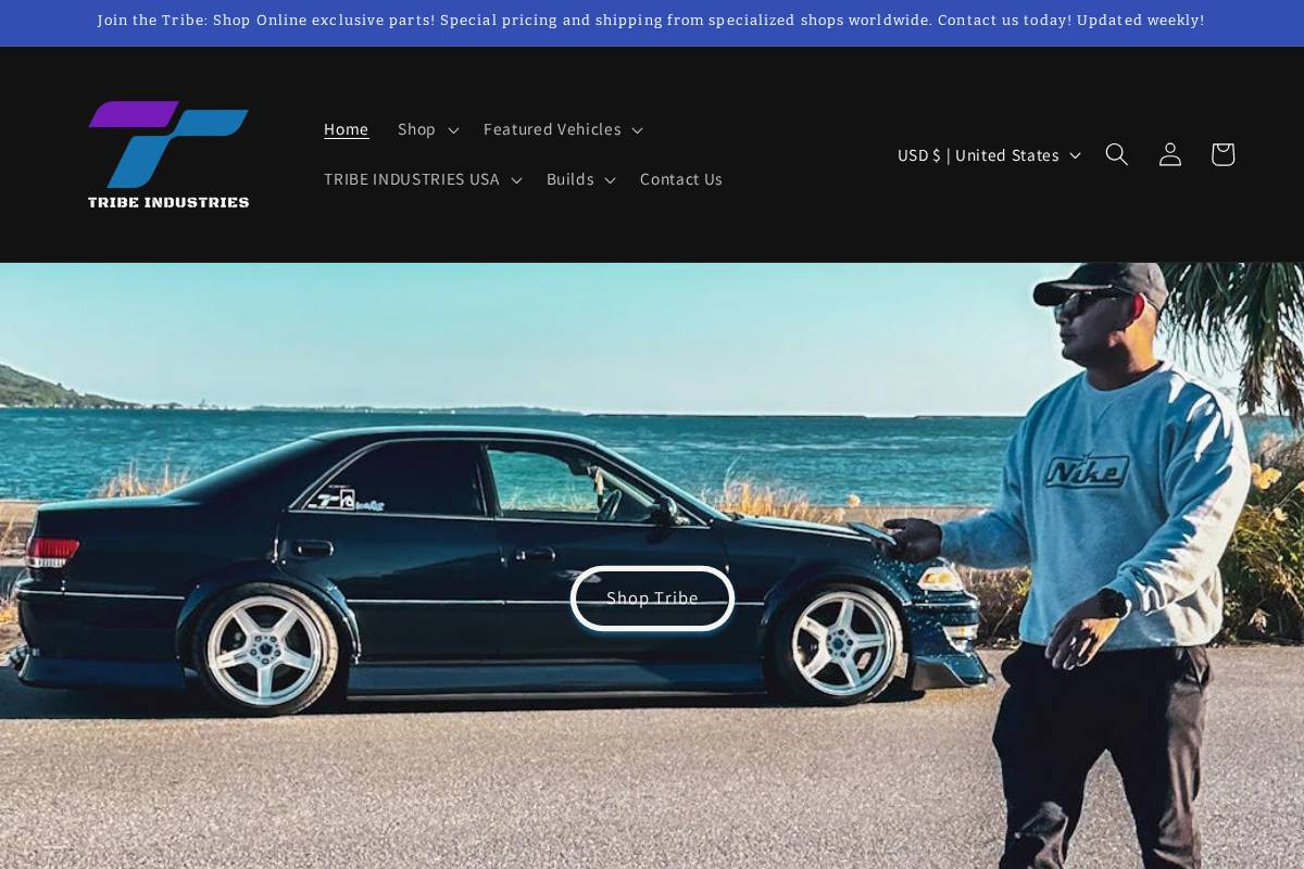 Tribe Industries homepage screenshot