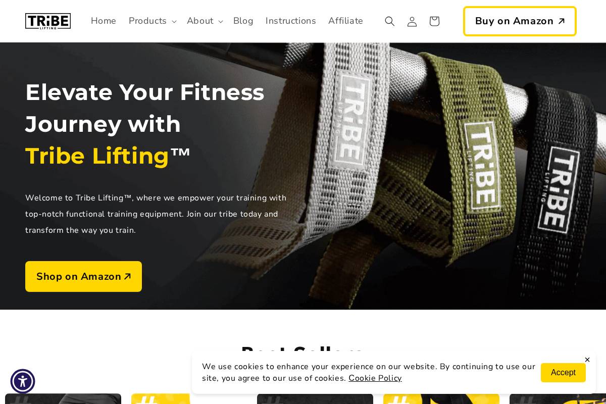 Tribe Lifting homepage screenshot