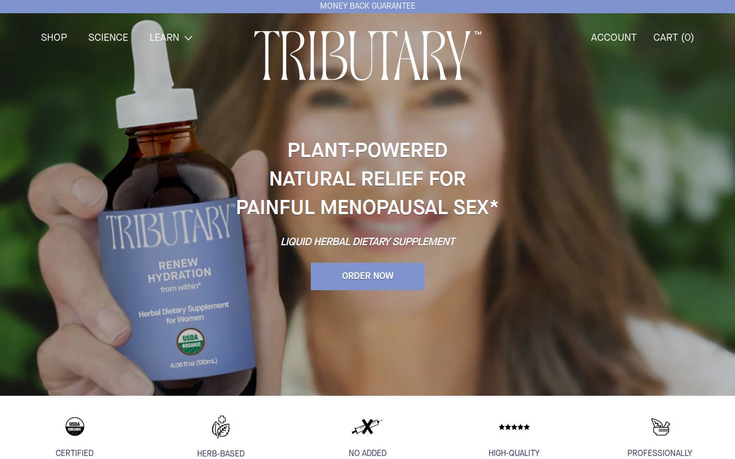 tributarybotanicals.com homepage screenshot