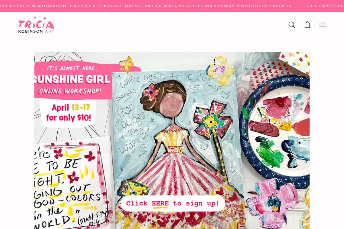 triciarobinson.com homepage screenshot