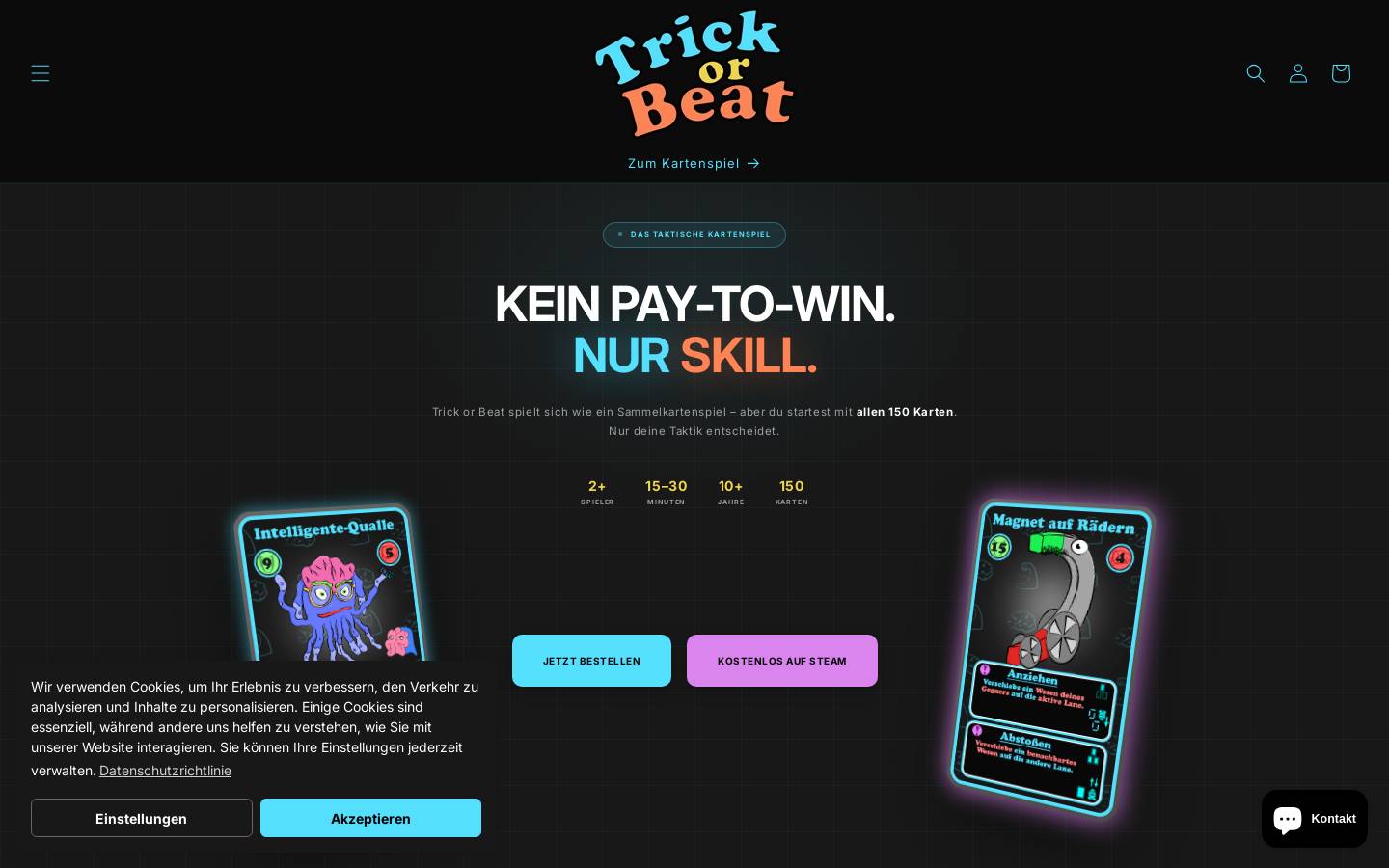 trick-or-beat.com homepage screenshot