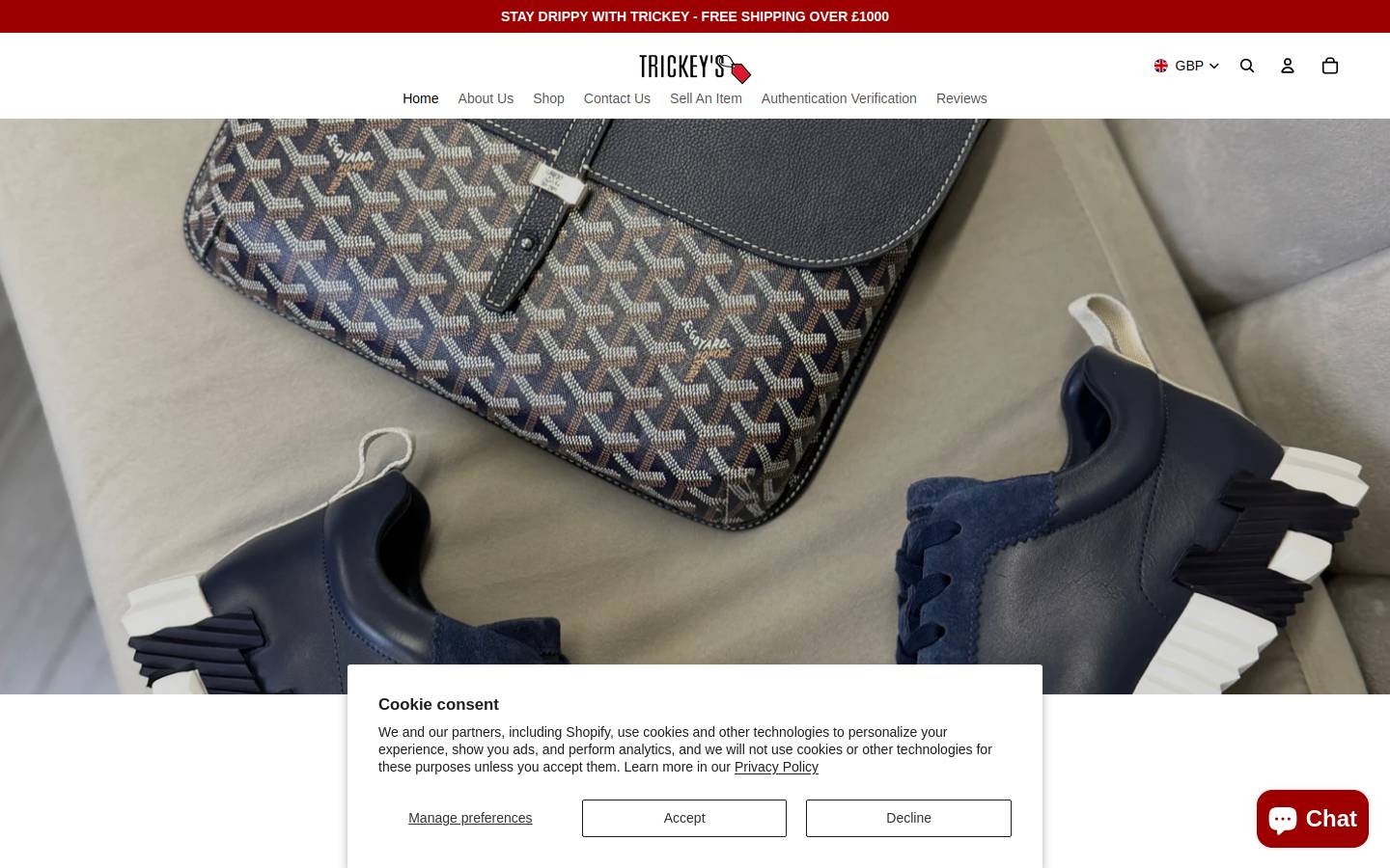 Trickeystore homepage screenshot