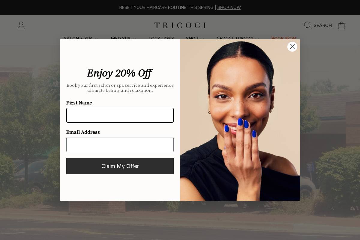 Mario Tricoci Hair Salons & Day Spas homepage screenshot