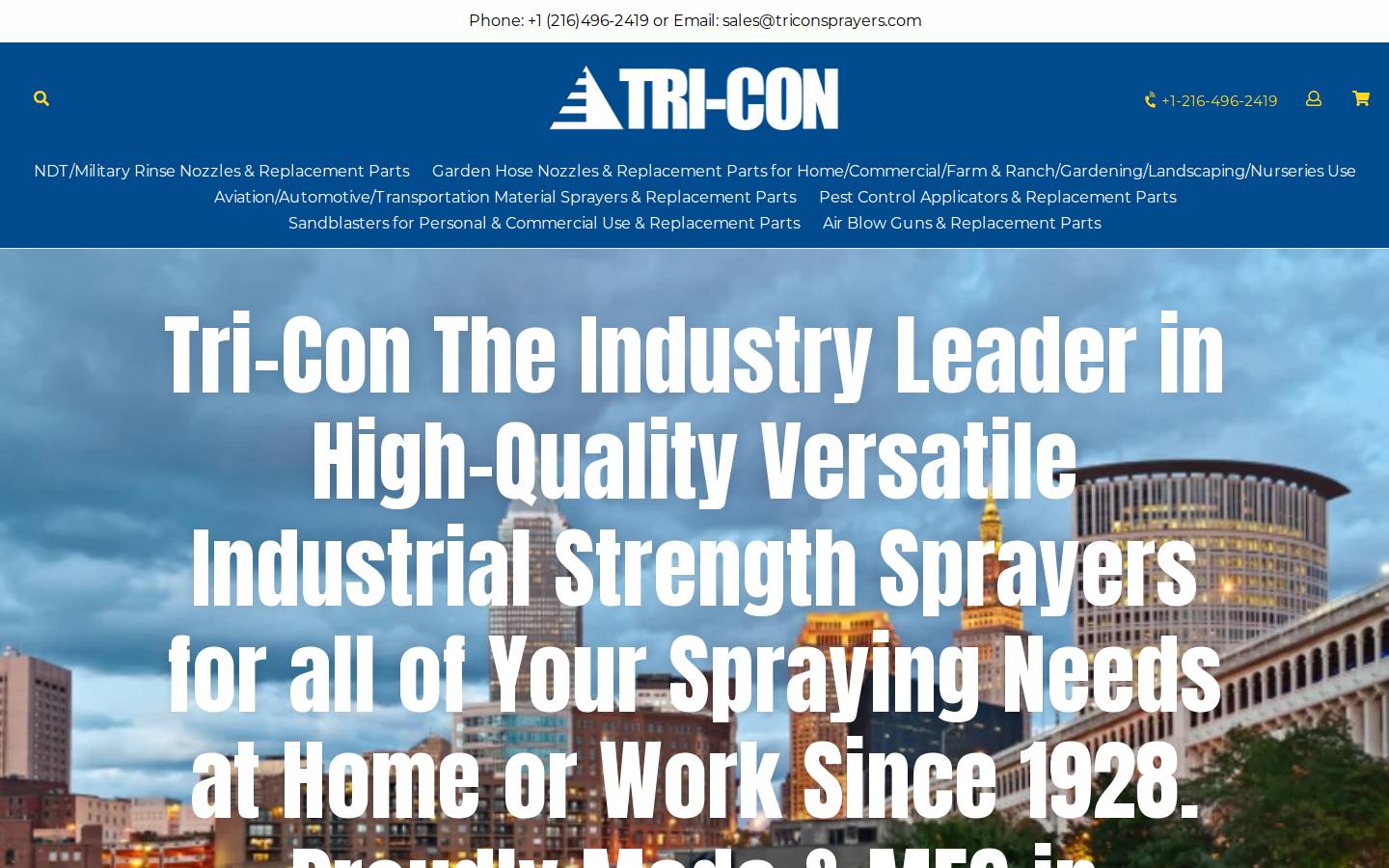 triconsprayers.com homepage screenshot