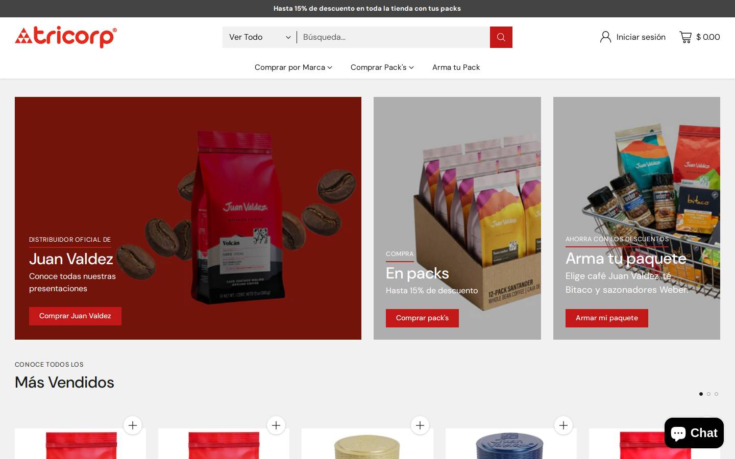 tricorpmarket.com homepage screenshot