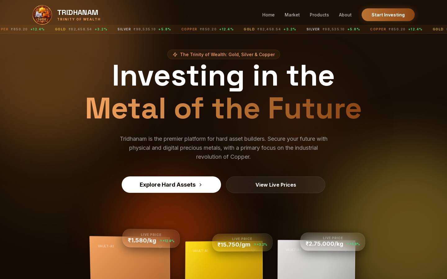 tridhanam.com homepage screenshot