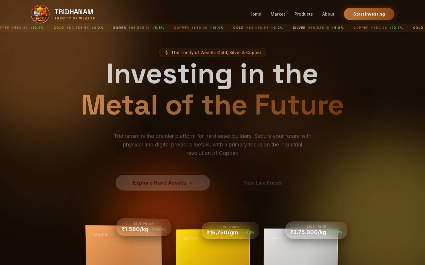 tridhanam.in homepage screenshot