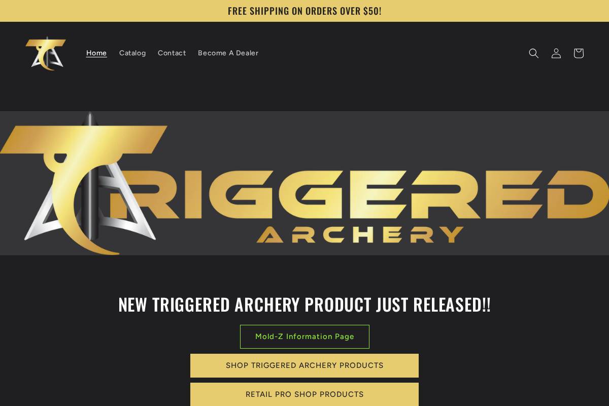 triggeredarchery.com homepage screenshot