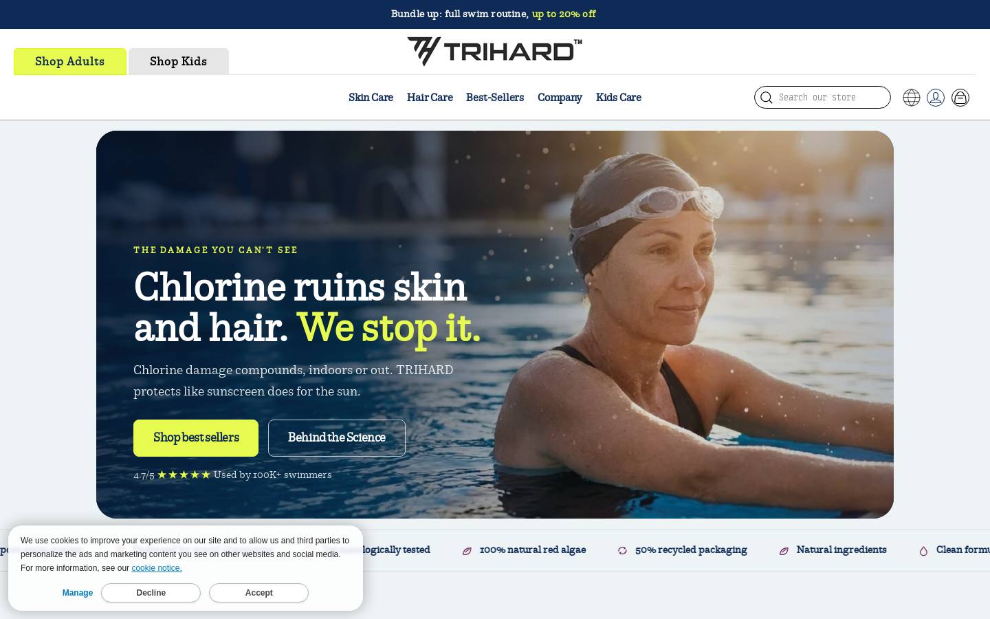 trihard.co homepage screenshot