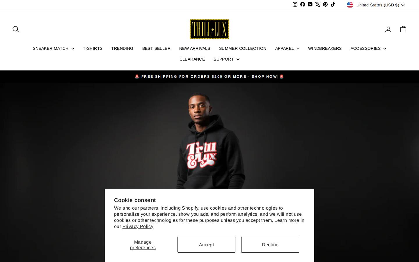 trillandlux.com homepage screenshot