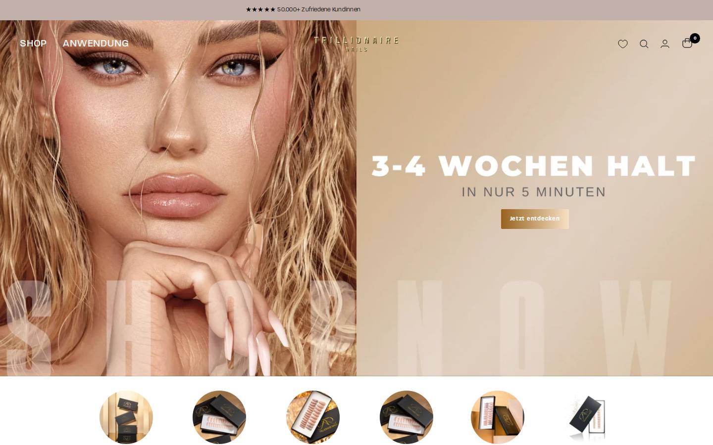 trillionairenails.de homepage screenshot
