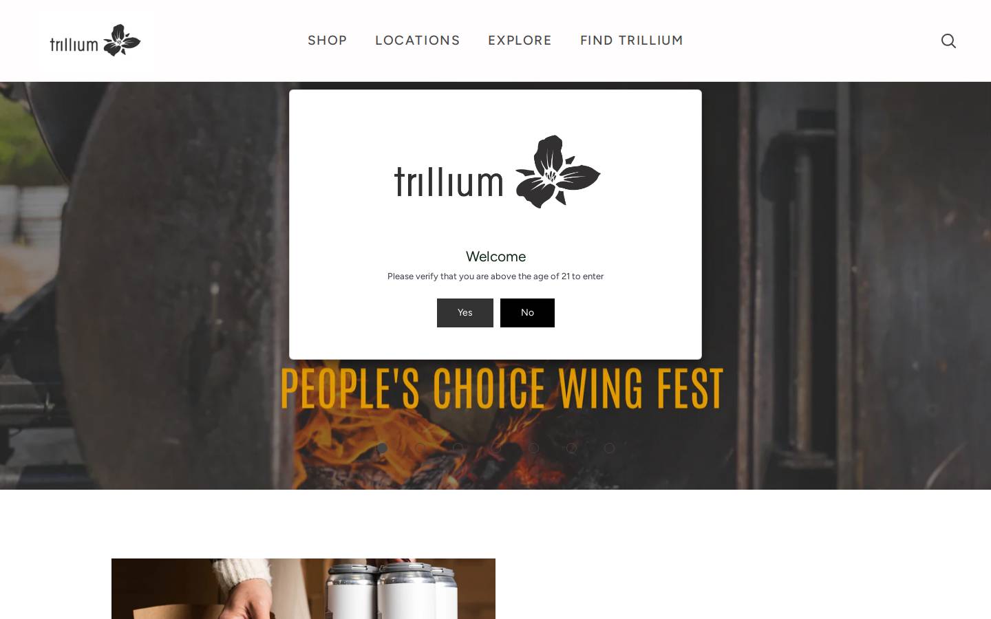 trilliumbrewing.com homepage screenshot