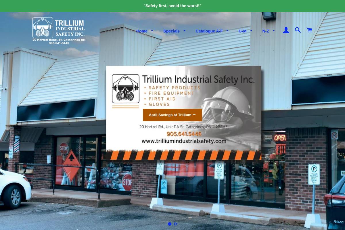 trilliumindustrialsafety.com homepage screenshot
