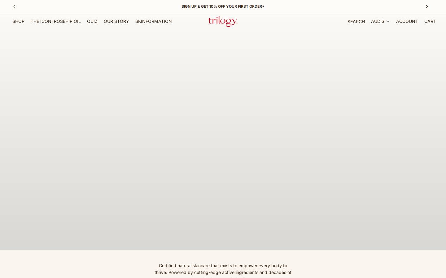 Trilogy homepage screenshot