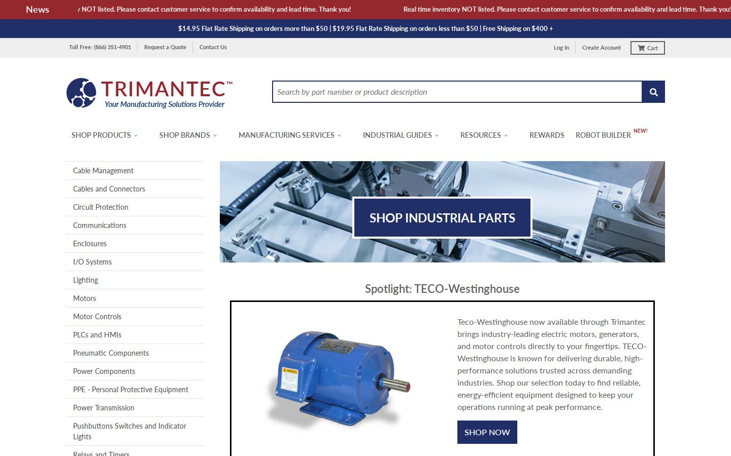 trimantec.com homepage screenshot