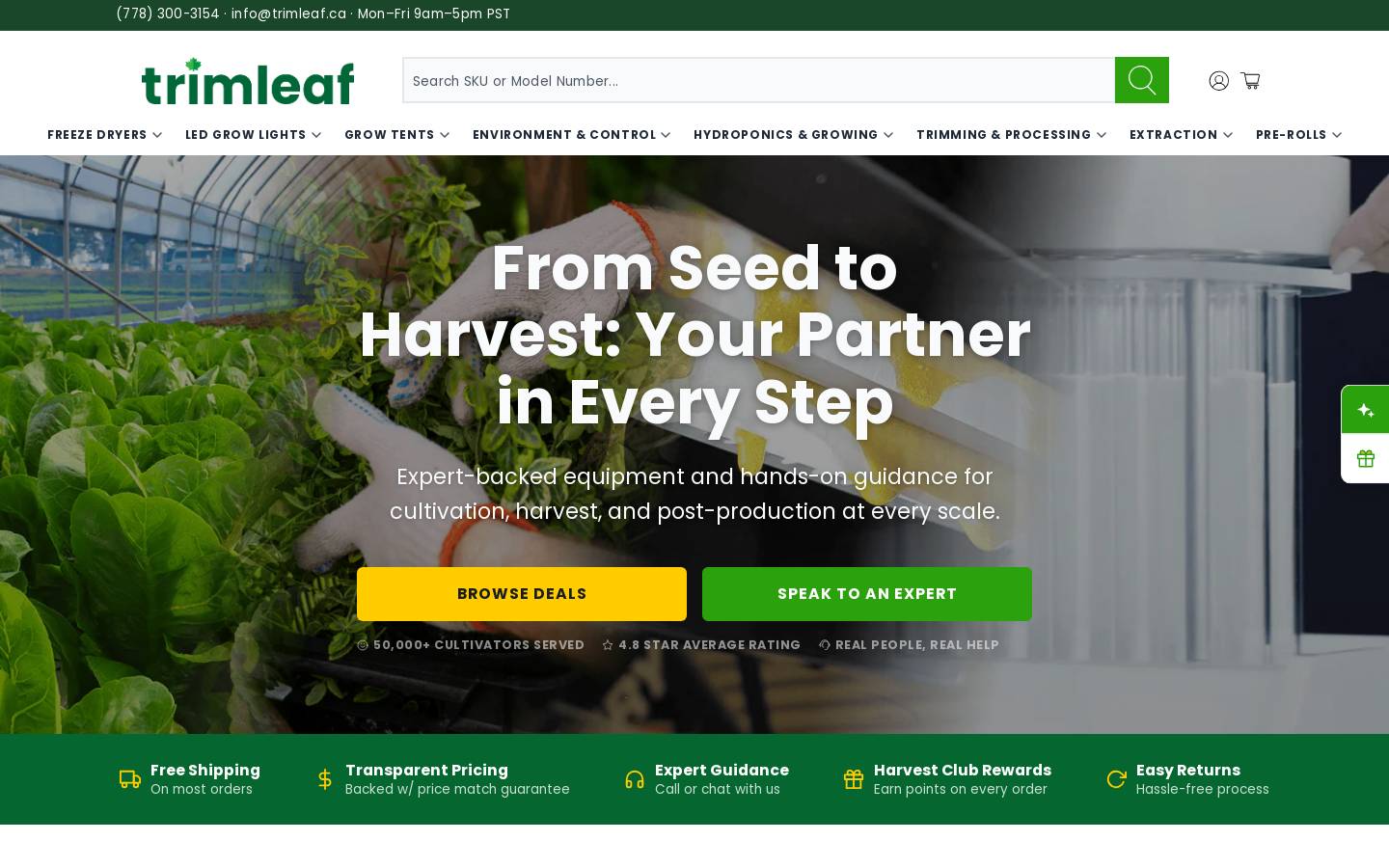Trimleaf Canada homepage screenshot