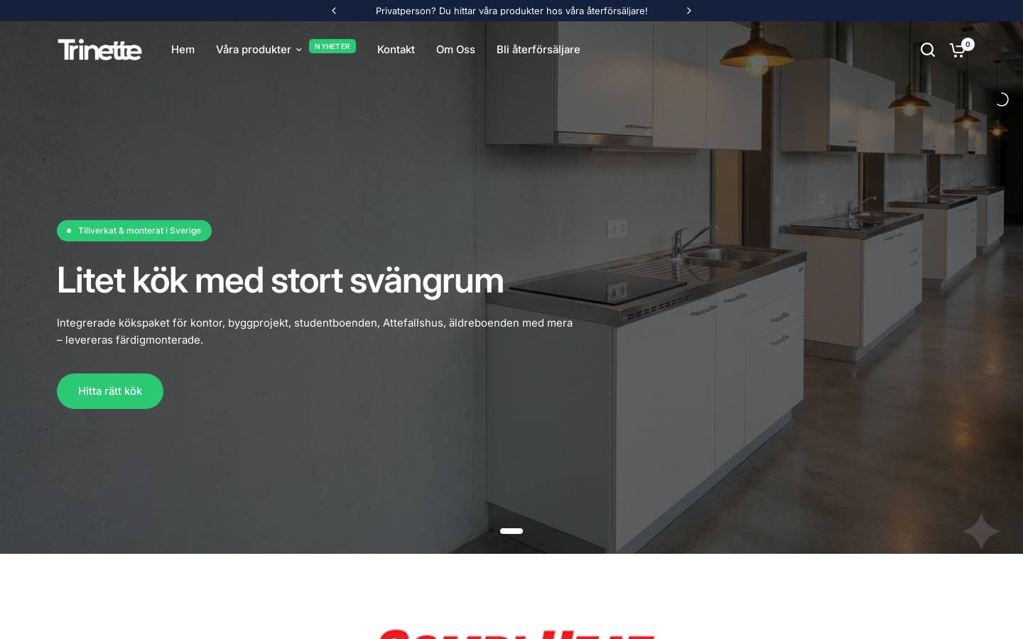 trinette.se homepage screenshot