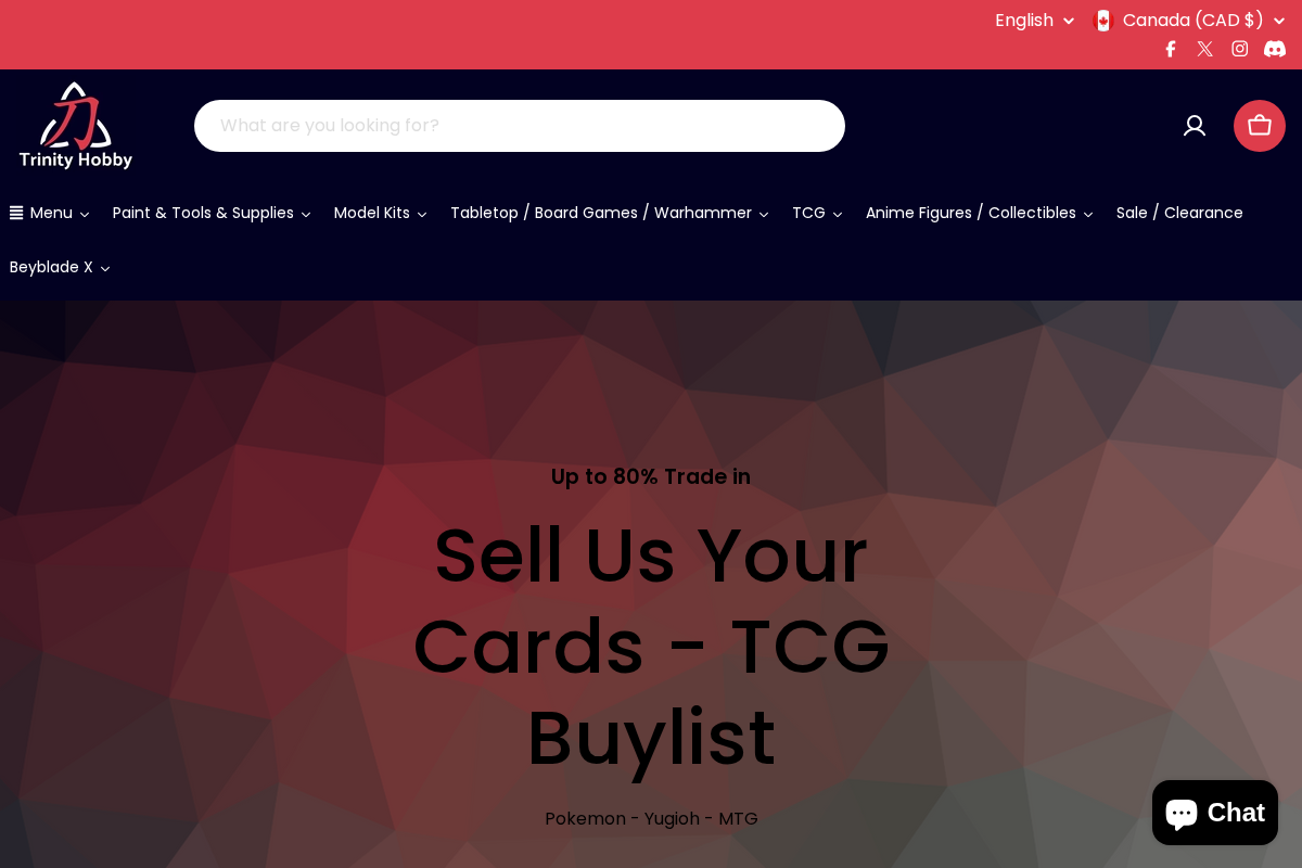 Trinityhobby homepage screenshot