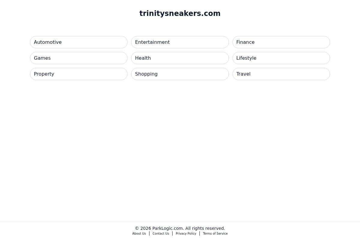Trinity Sneakers homepage screenshot