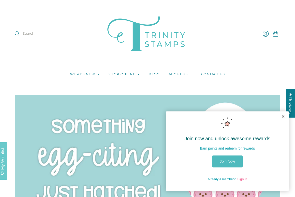 trinitystamps.com homepage screenshot