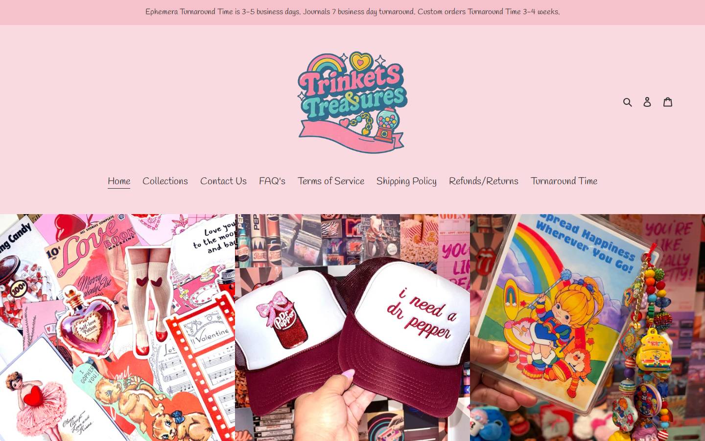 trinketsandtreasuresco.com homepage screenshot