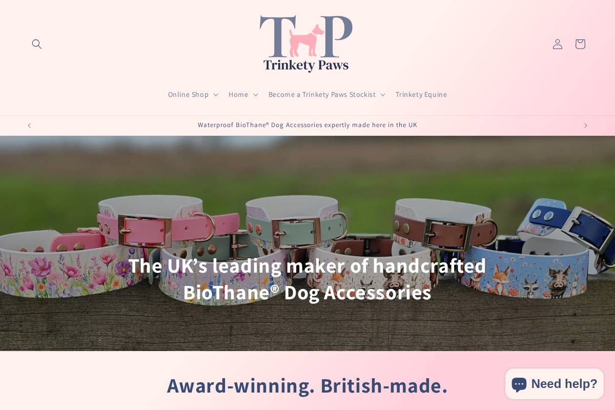 Trinkety Paws Limited homepage screenshot