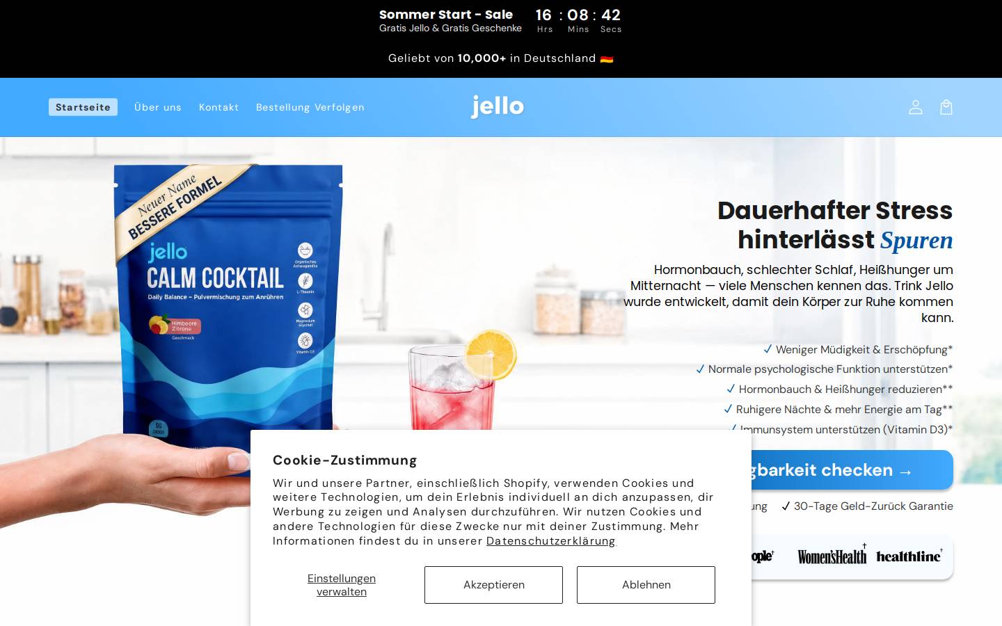 trinkjello.com homepage screenshot