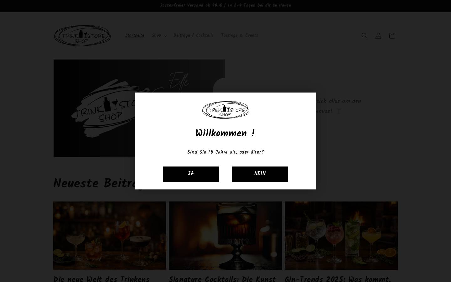 trinkstore.shop homepage screenshot