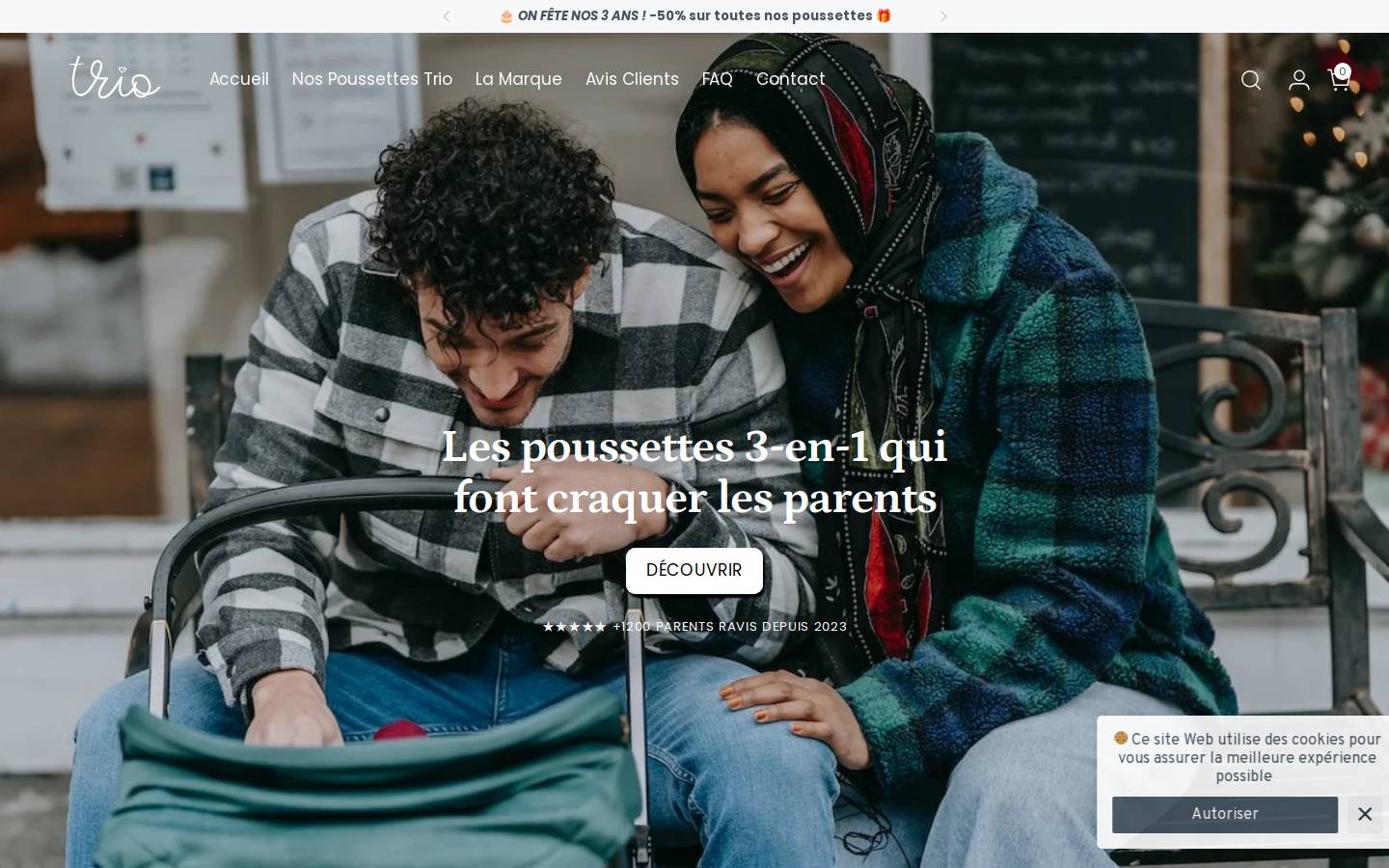 Trio Poussette homepage screenshot