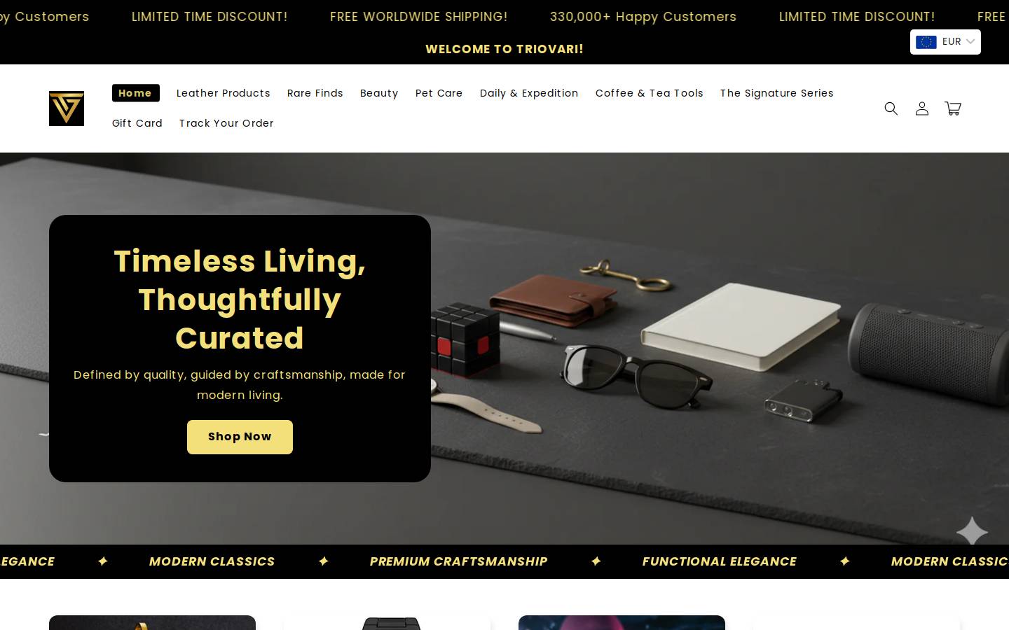 Triovari homepage screenshot