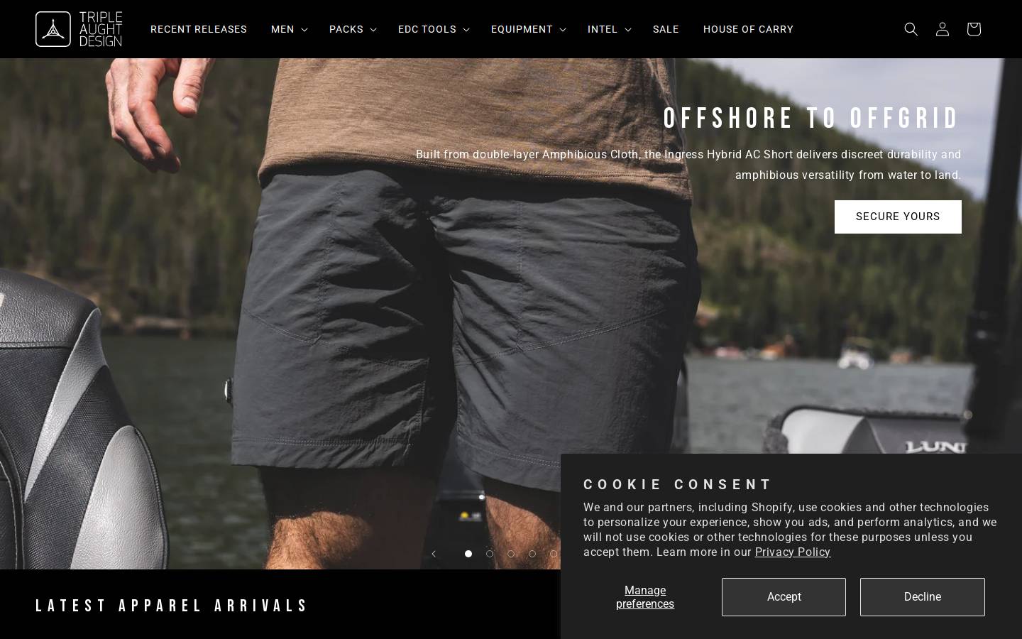 Triple Aught Deseign homepage screenshot