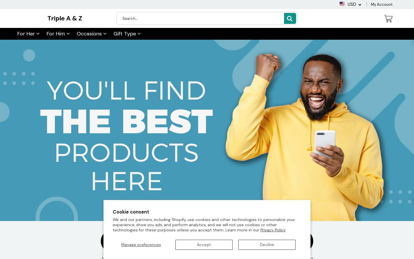 tripleaz.com homepage screenshot