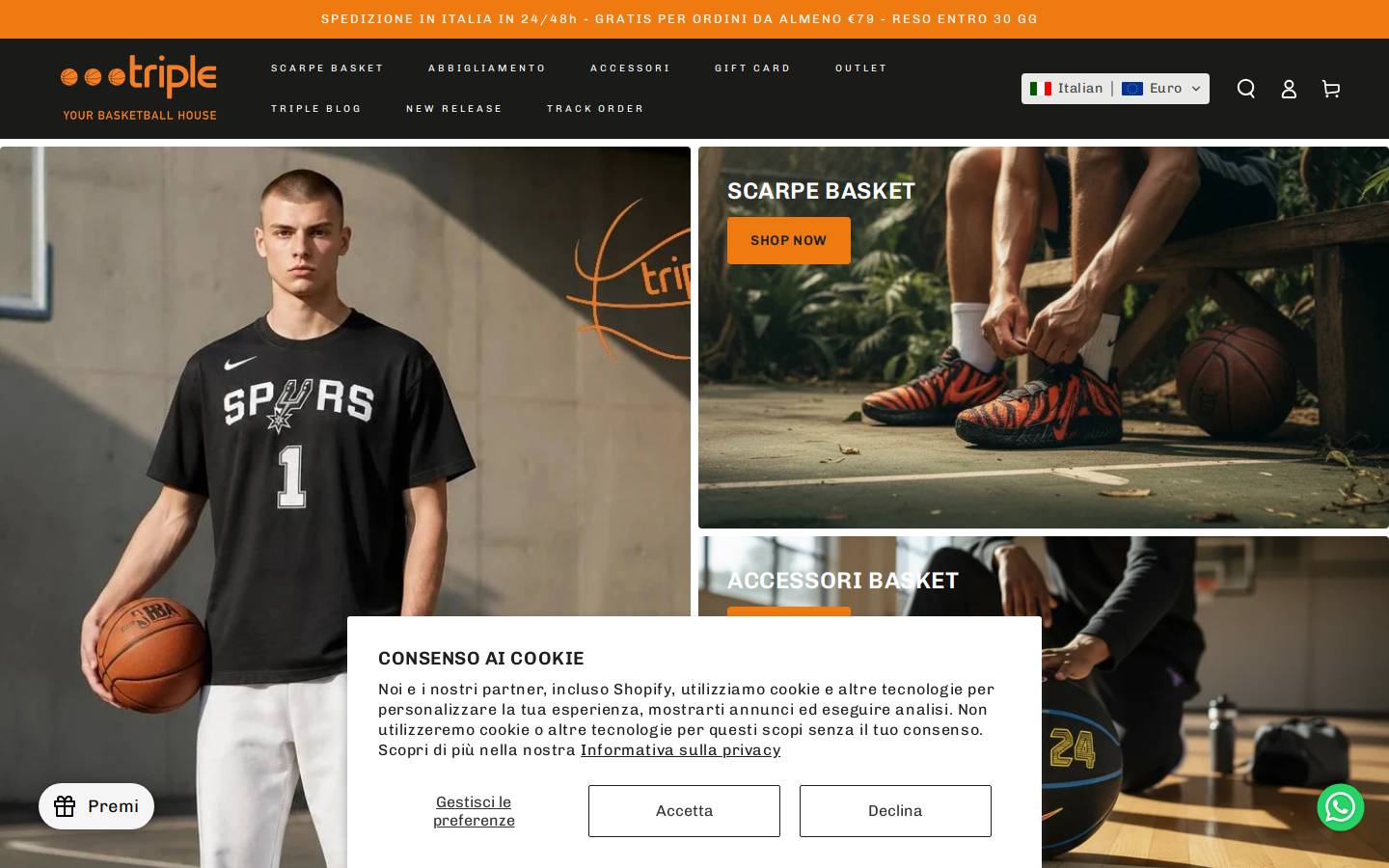 TripleBasket homepage screenshot