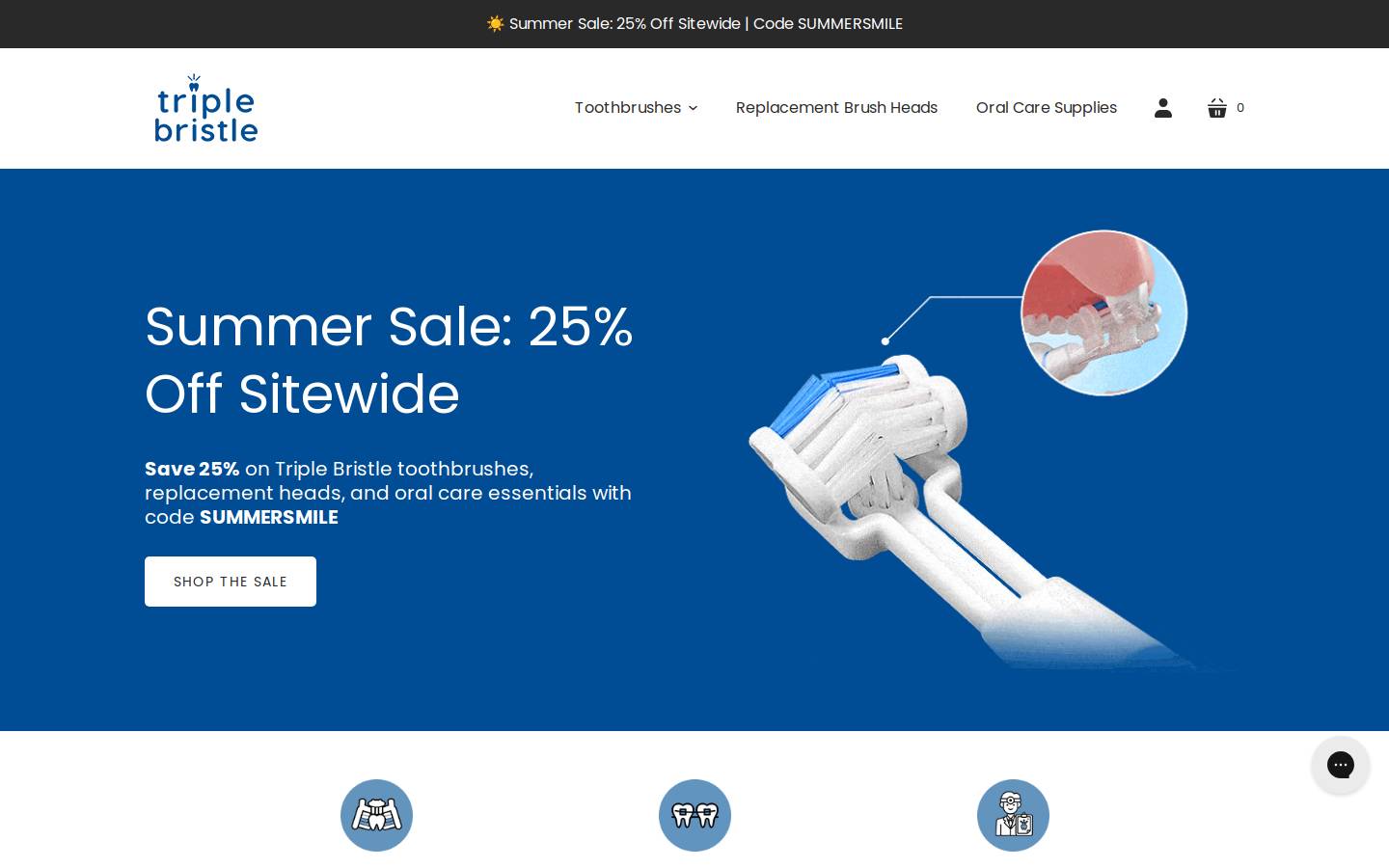 triplebristle.com homepage screenshot