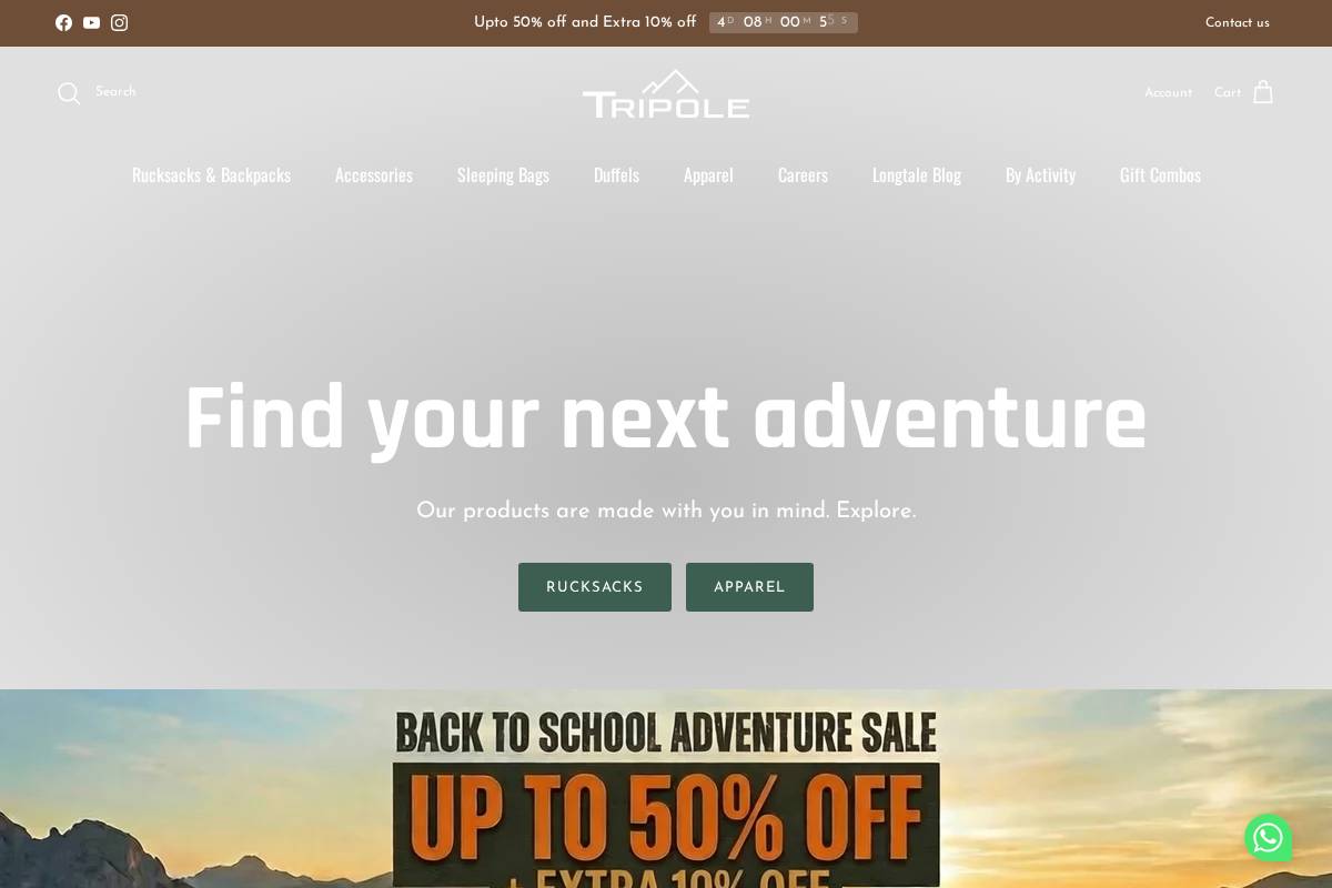 tripole.in homepage screenshot