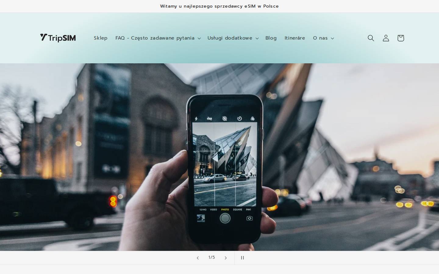 tripsim.pl homepage screenshot