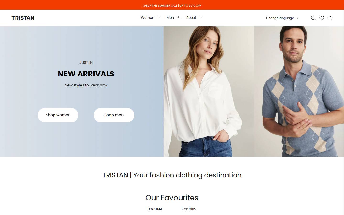 Tristan homepage screenshot