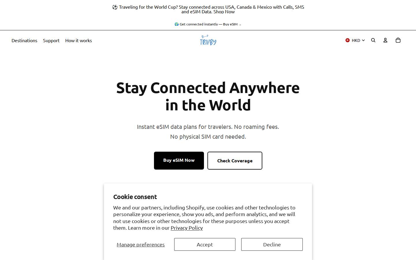 trivby.com homepage screenshot