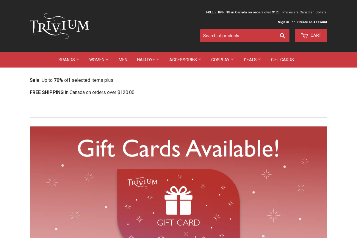 Trivium homepage screenshot
