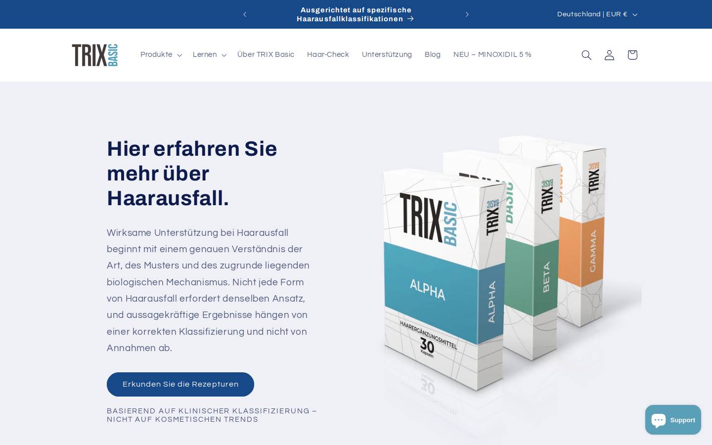 trixbasic.de homepage screenshot