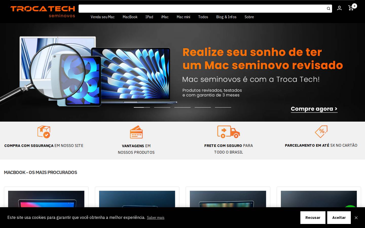trocamac.com.br homepage screenshot