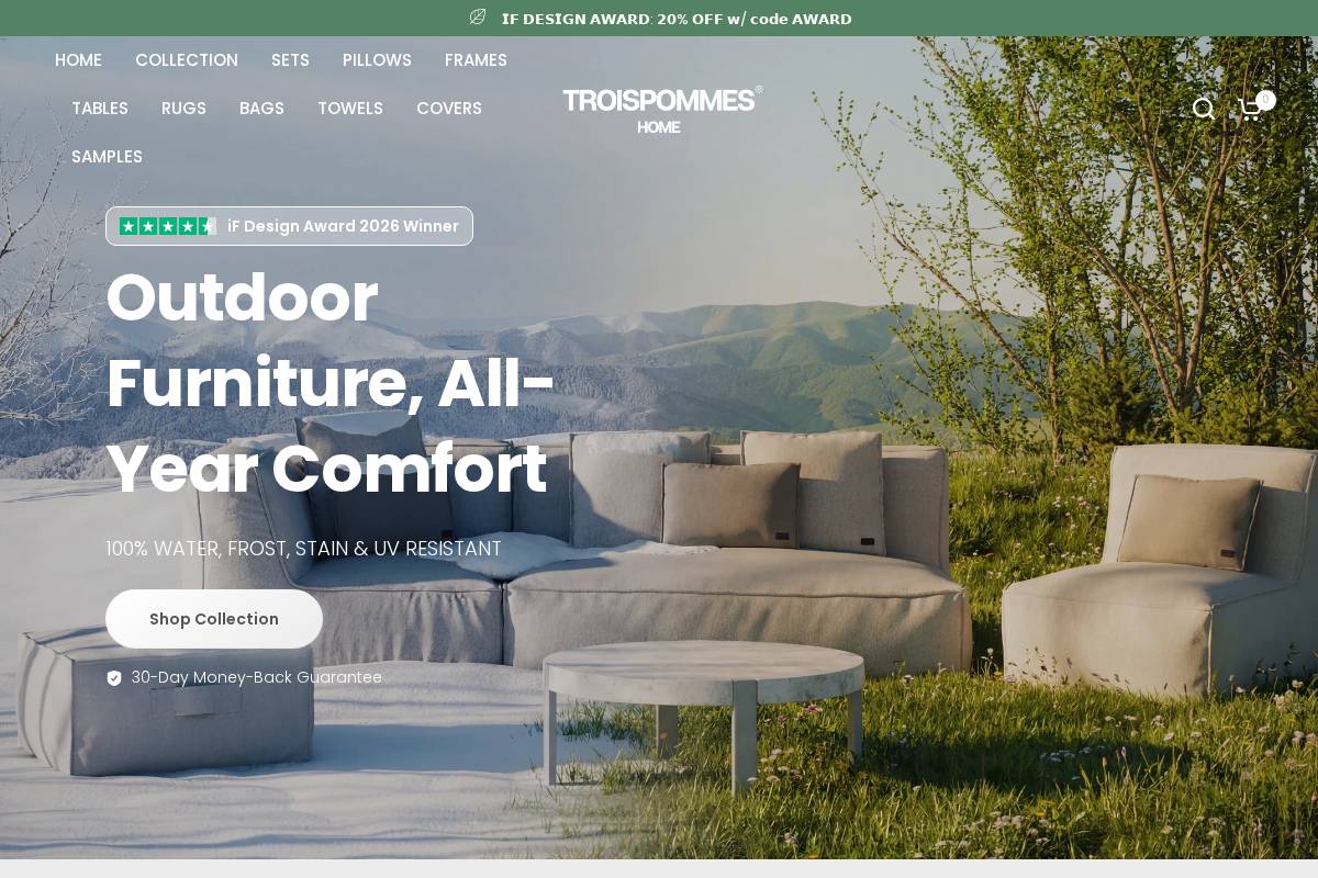 troispommeshome.com homepage screenshot